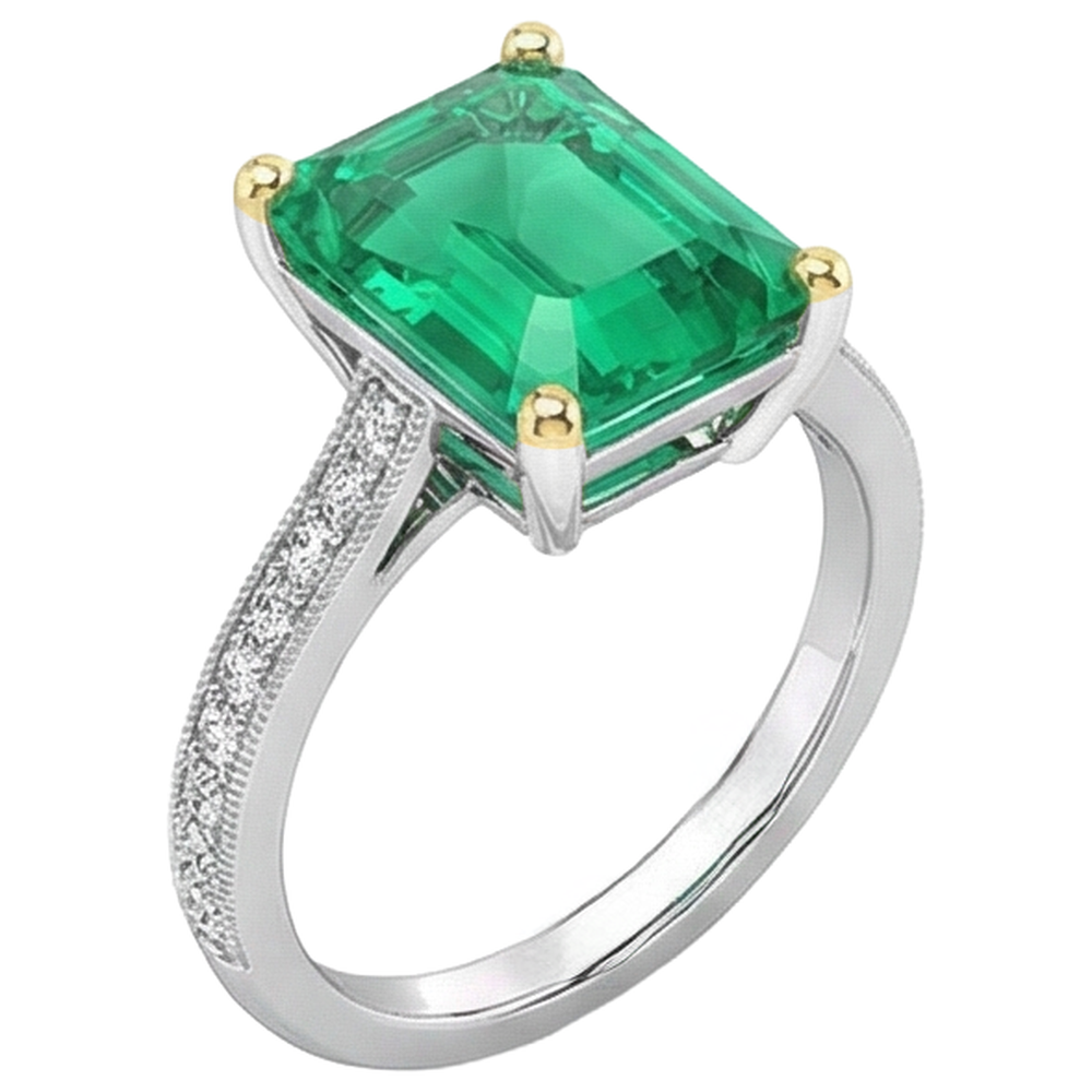 Schimmernder Edelstein-Ring 4 Karat – Seitenansicht