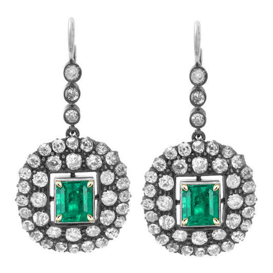 Edler Kolumbianischer Smaragd Gemstone Earring 2 Karat – Hauptansicht