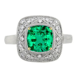 3 Karat Kolumbianischer Smaragd Edelstein-Ring in Bicolor 14K