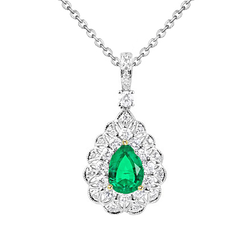 14 Karat Zweifarbig Gold Vintage Edler Smaragd