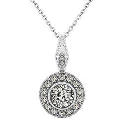 14K Weißgold Vintage Edler Diamant Halo 2 Karat