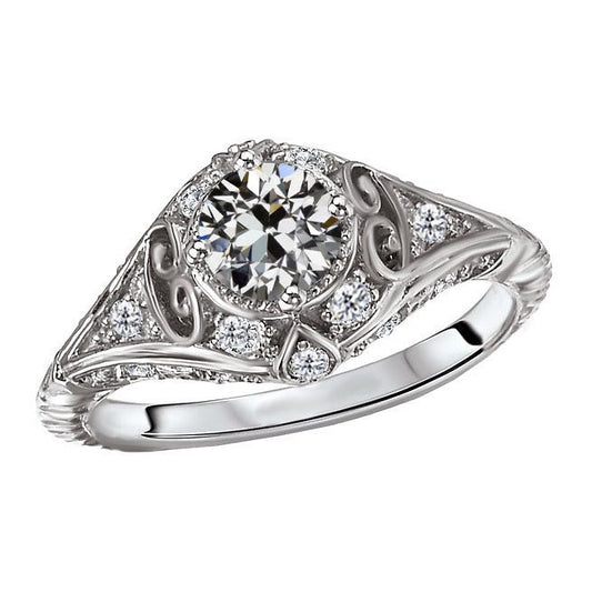 Diamant Antragsring 3-Karat 14K Weißgold – Hauptansicht