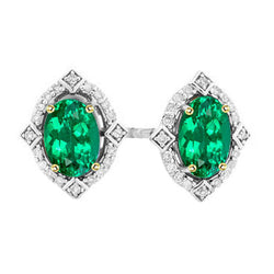 Handgemachter Vintage Kolumbianischer Smaragd Gemstone Earring