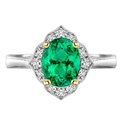 Funkelnder Farbstein-Ring mit Vintage Kolumbianischer Smaragd