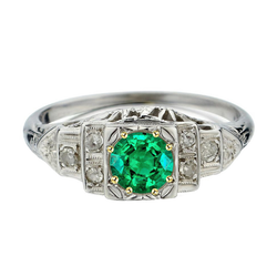 Vintage Farbstein-Ring – Kolumbianischer Smaragd 2 Karat 14