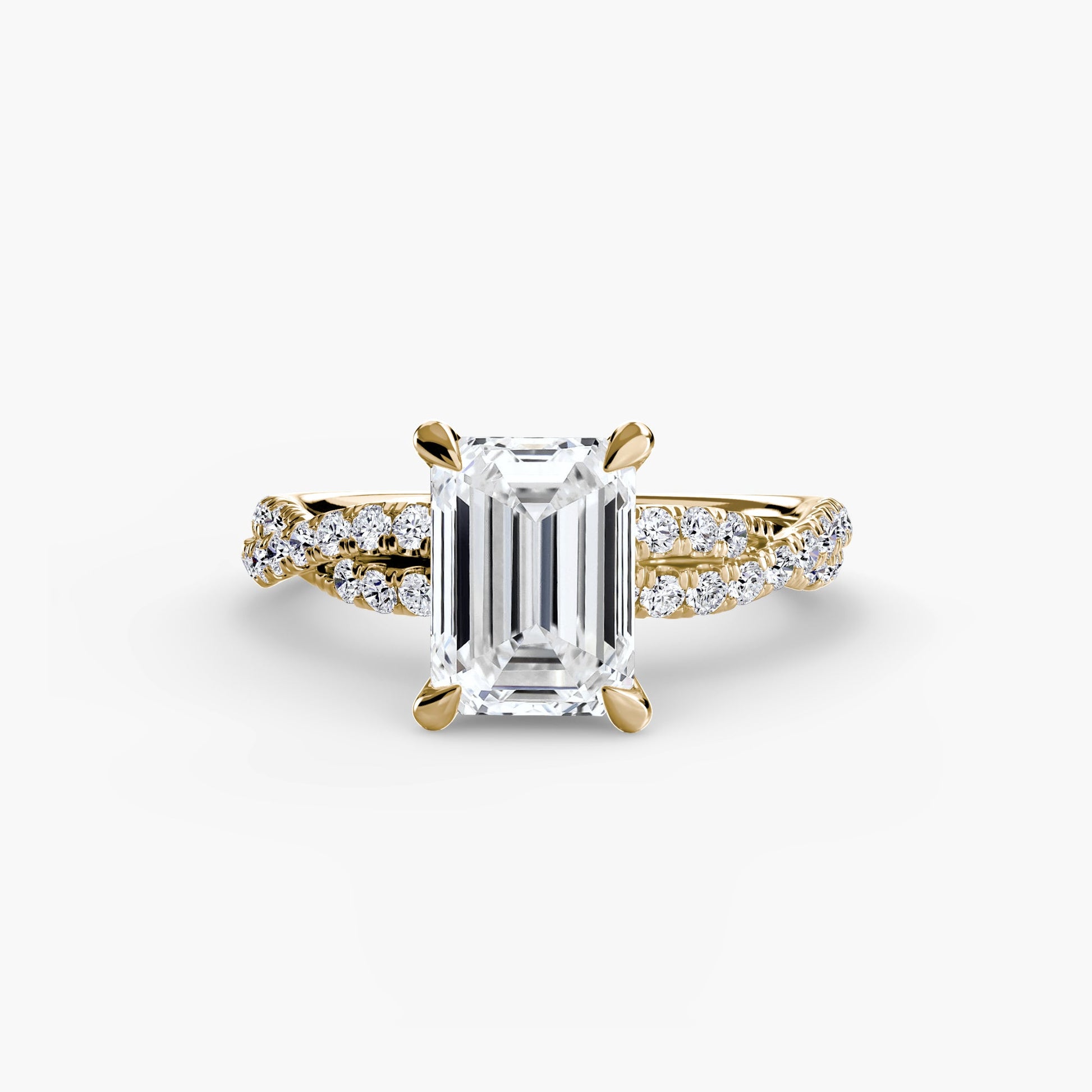 Rund-Brillant Schmuckstein Ring in Gold – Rückansicht