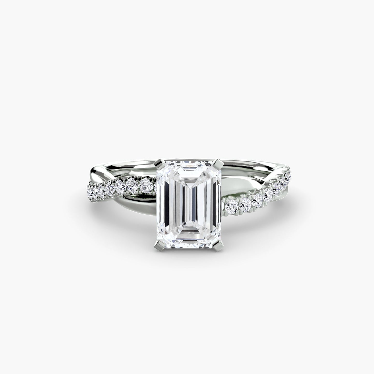 Rund-Brillant Edler Smaragd Ring in Gold – Draufsicht