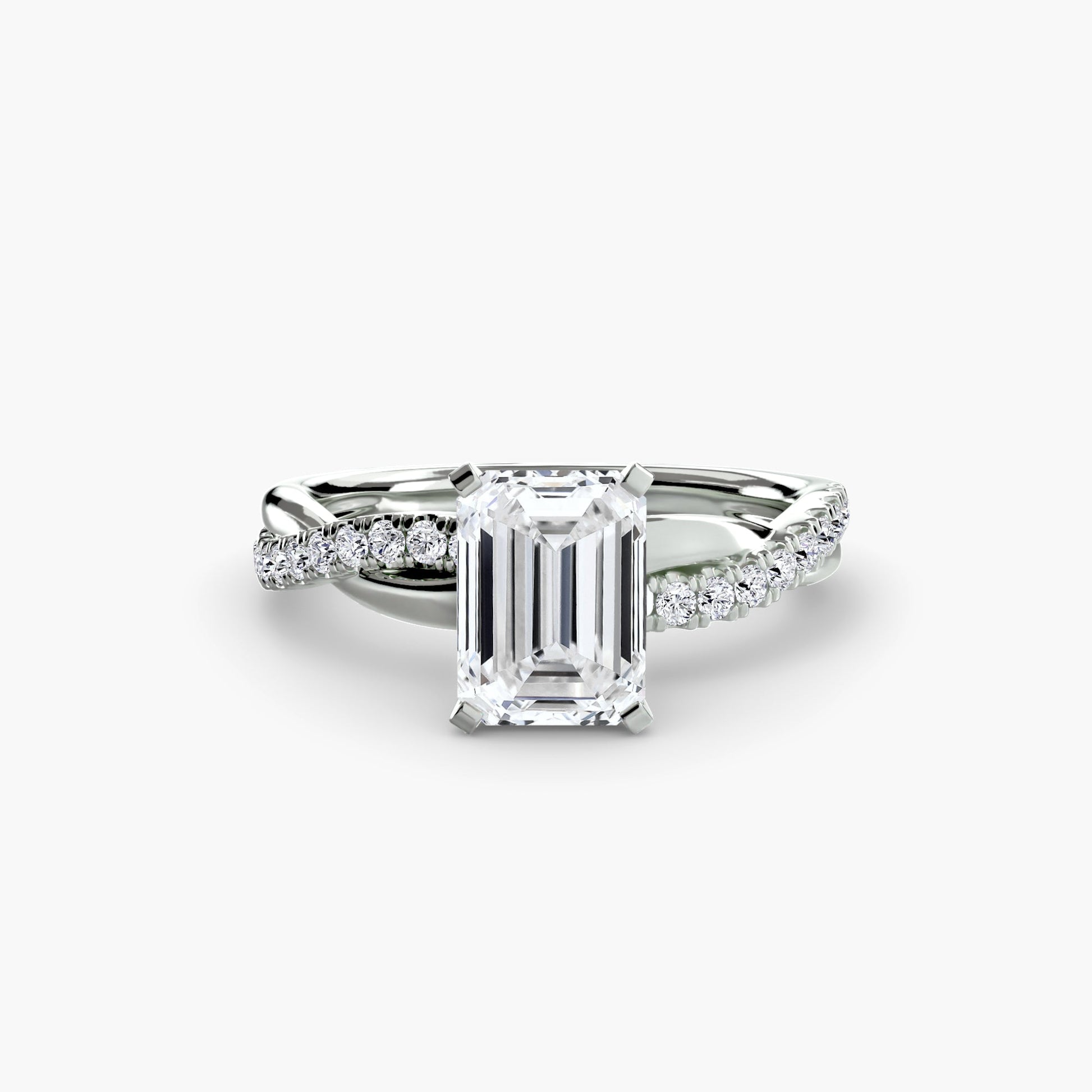 Rund-Brillant Edler Smaragd Ring in Gold – Draufsicht