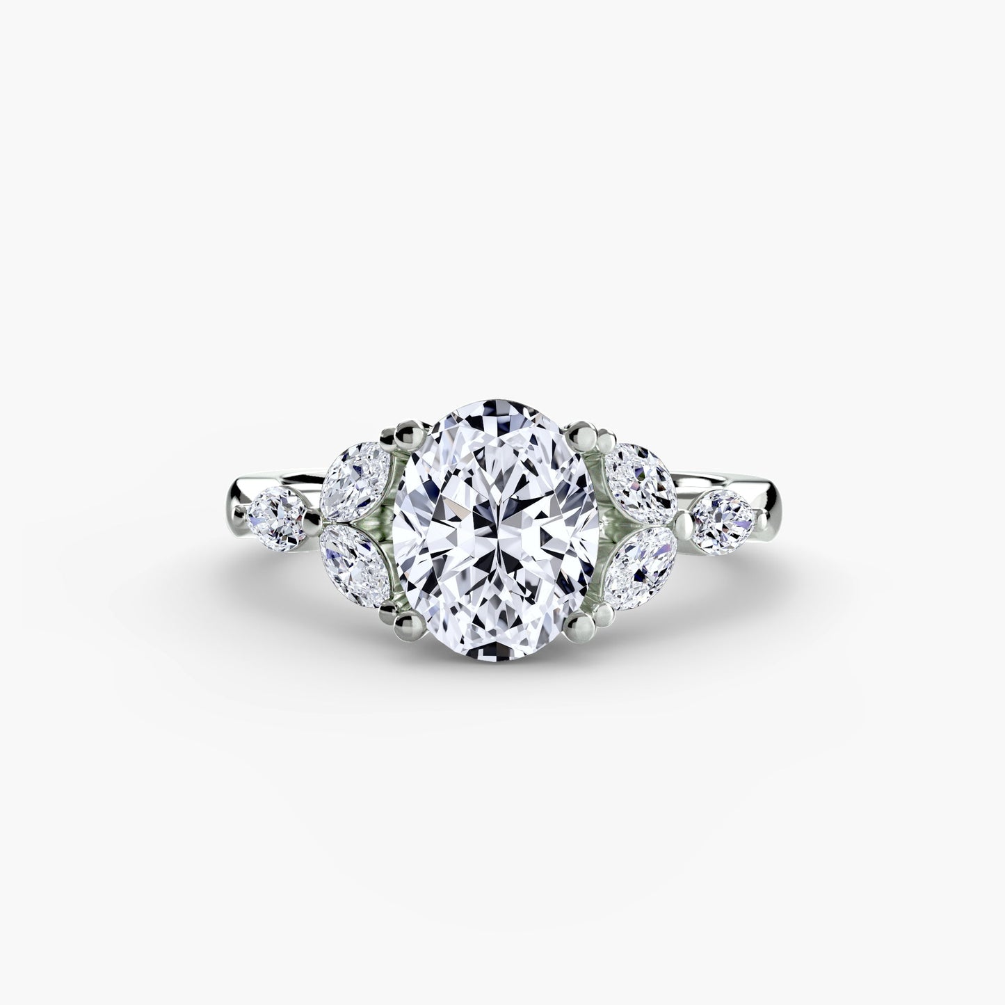 Brillantschliff Schmuckstein Ring in Gold – Profilansicht