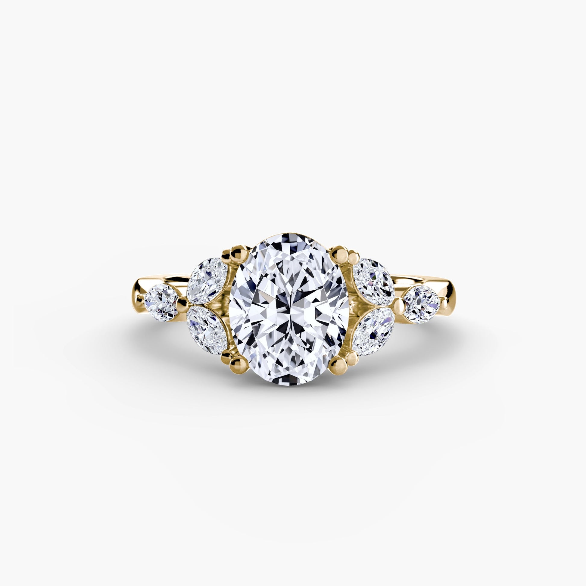 Brillantschliff Schmuckstein Ring in Gold – Seitenansicht