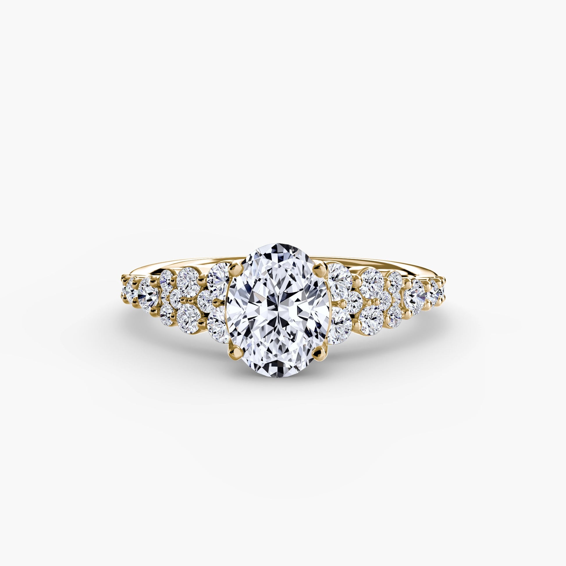 Brillantschliff Edelstein Ring in Gold – Seitenansicht