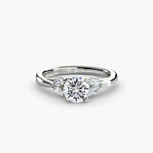 Rund-Brillant Edelstein Ring in Gold – Hauptansicht