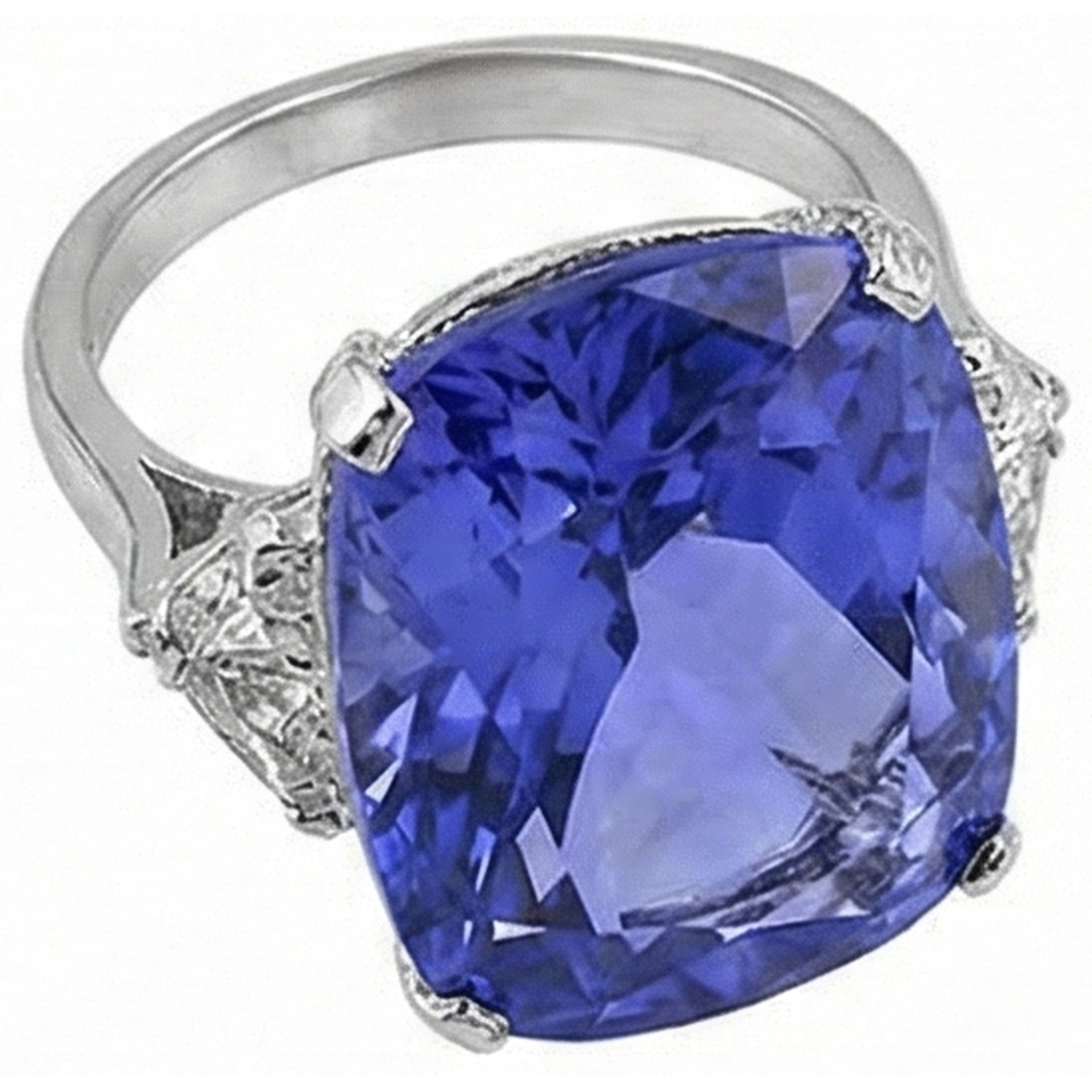 echter trillion tansanit 6.30Karat ring Detailansicht