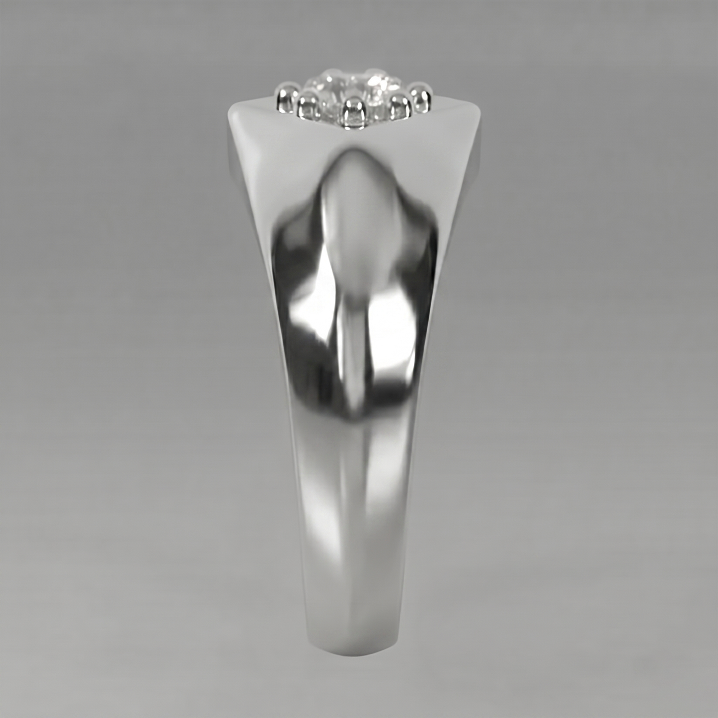 Weiß Gold Herren Ring Mit Echt Diamant