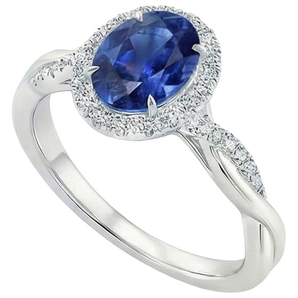 echter oval diamant 5Karat ring Detailansicht