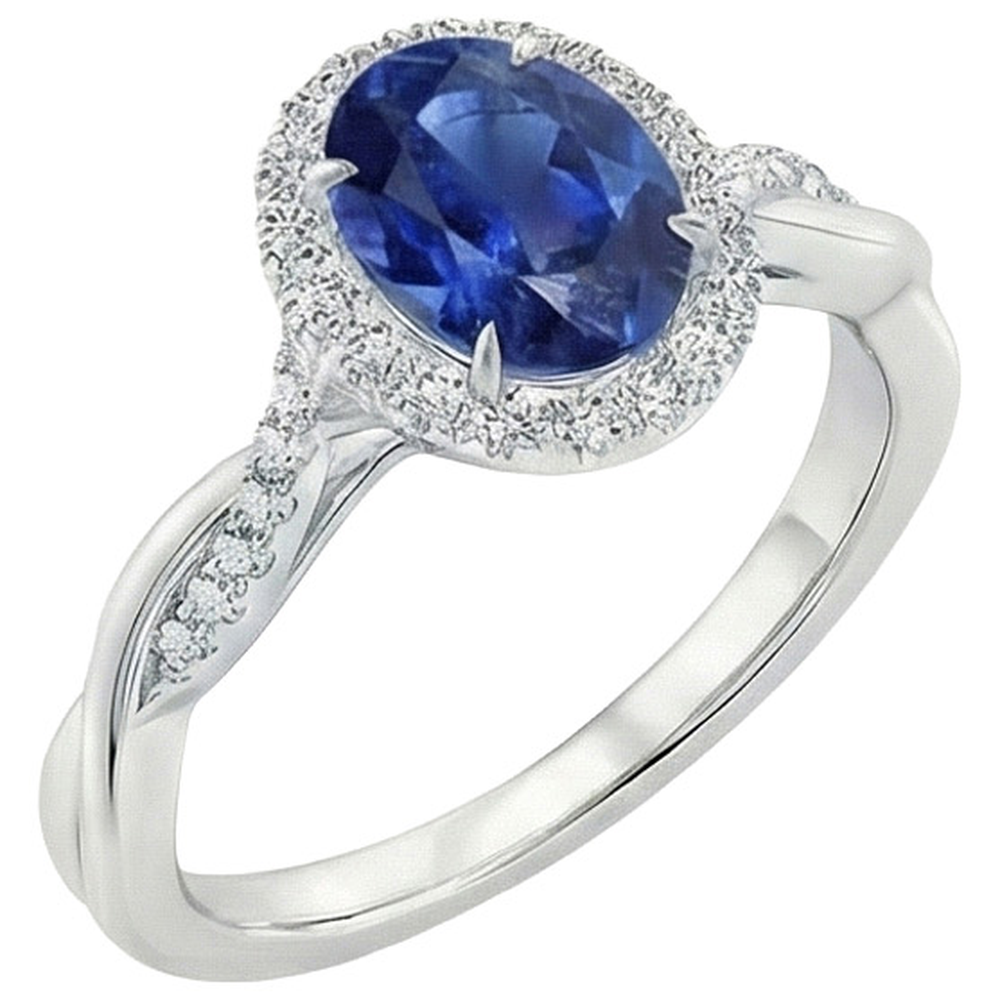 echter oval diamant 5Karat ring Vorderansicht