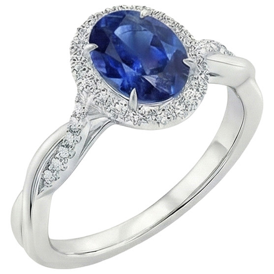 echter oval diamant 5Karat ring Vorderansicht