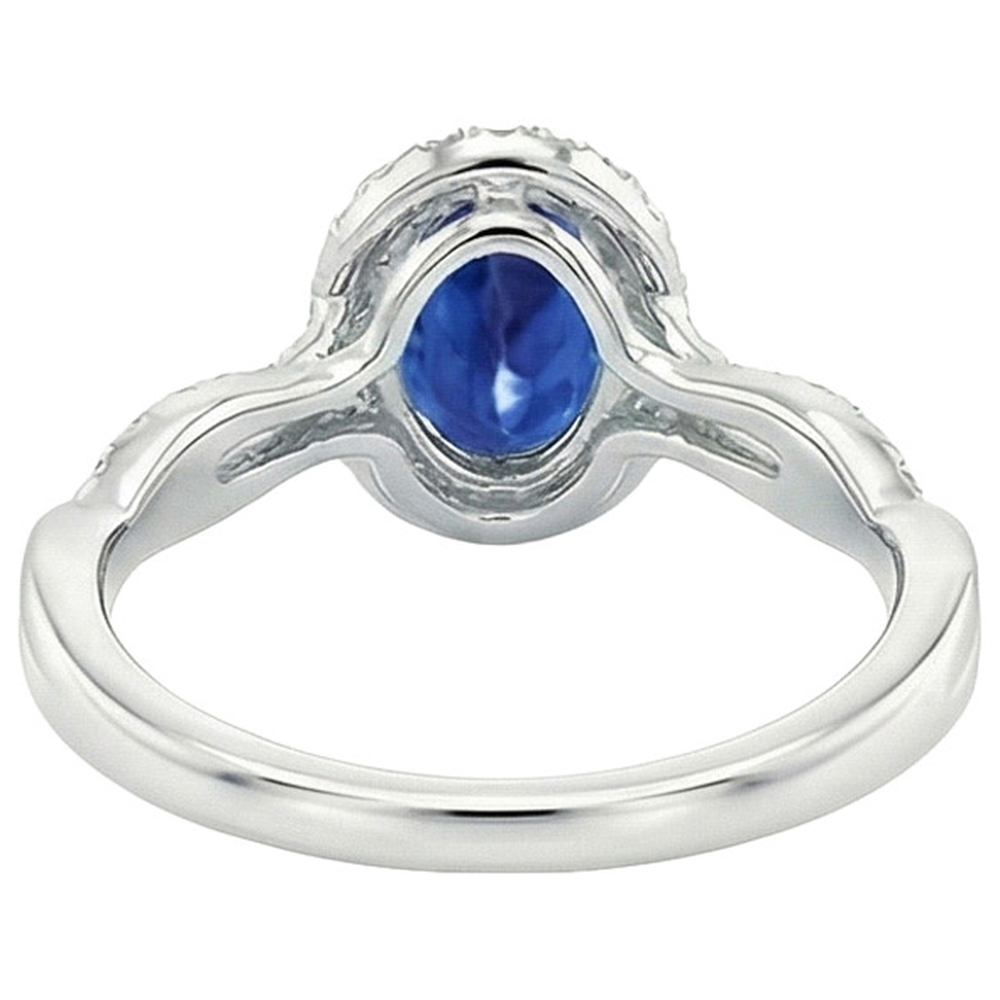 echter oval diamant 5Karat ring Profilansicht