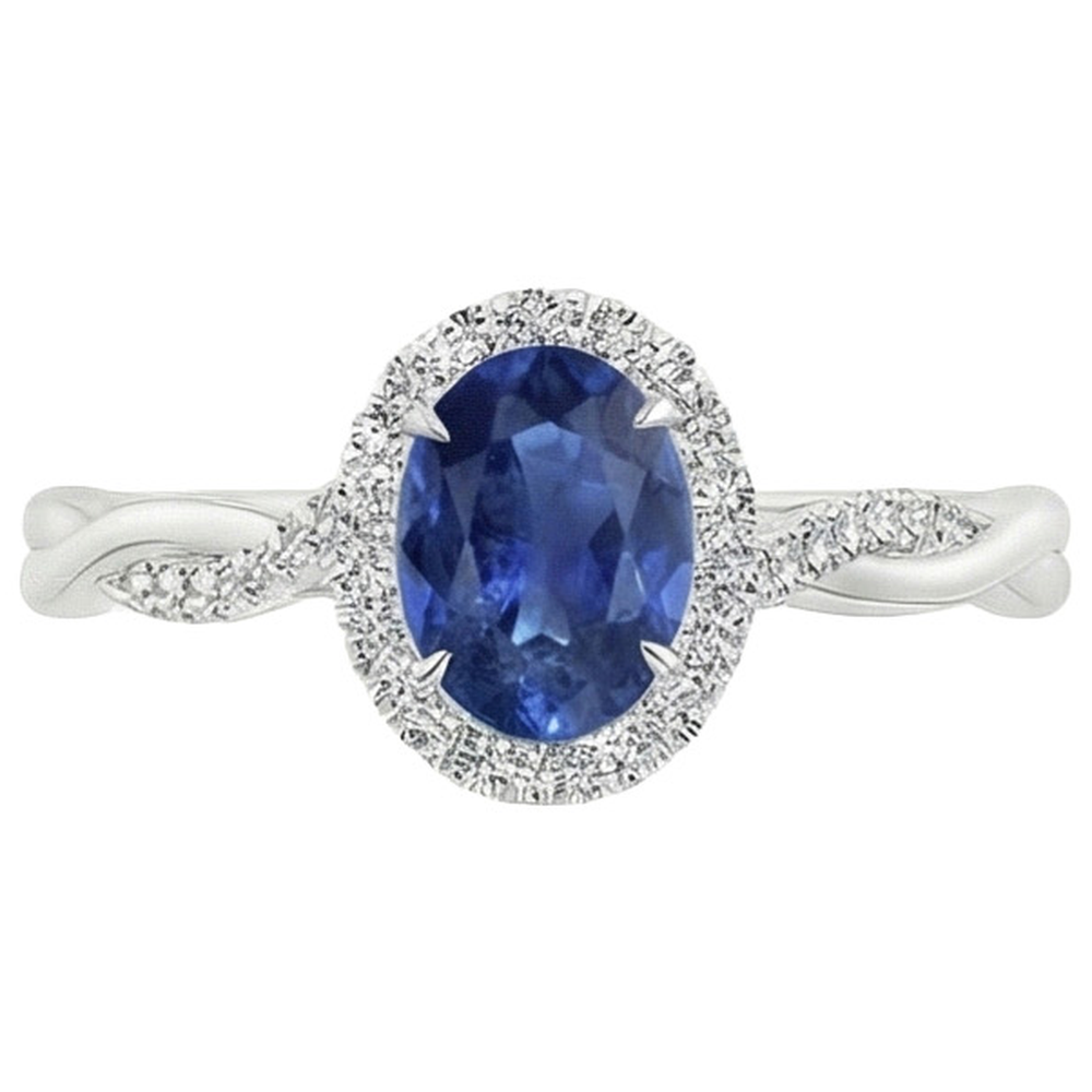 echter oval diamant 5Karat ring Seitenansicht