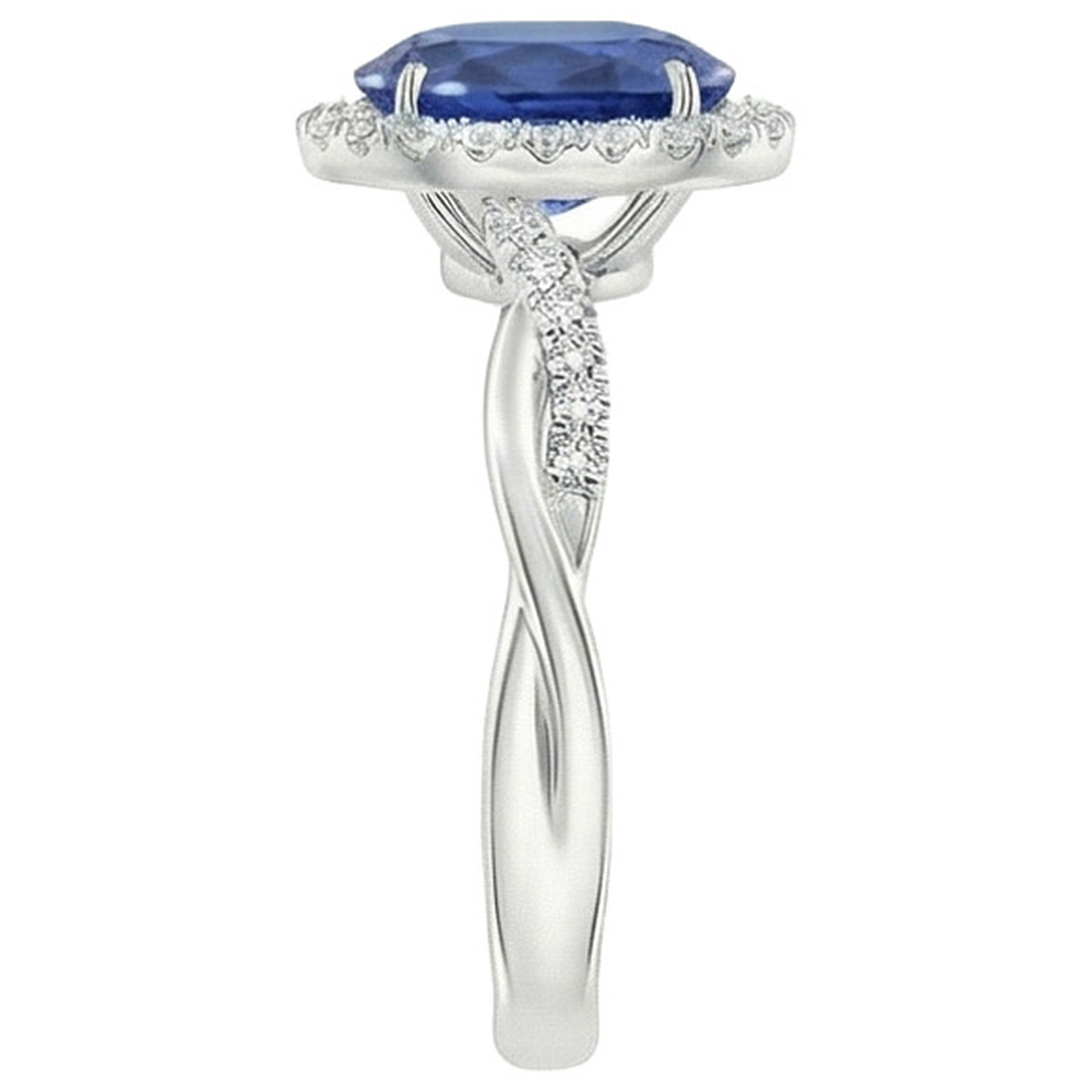 echter oval diamant 5Karat ring Draufsicht