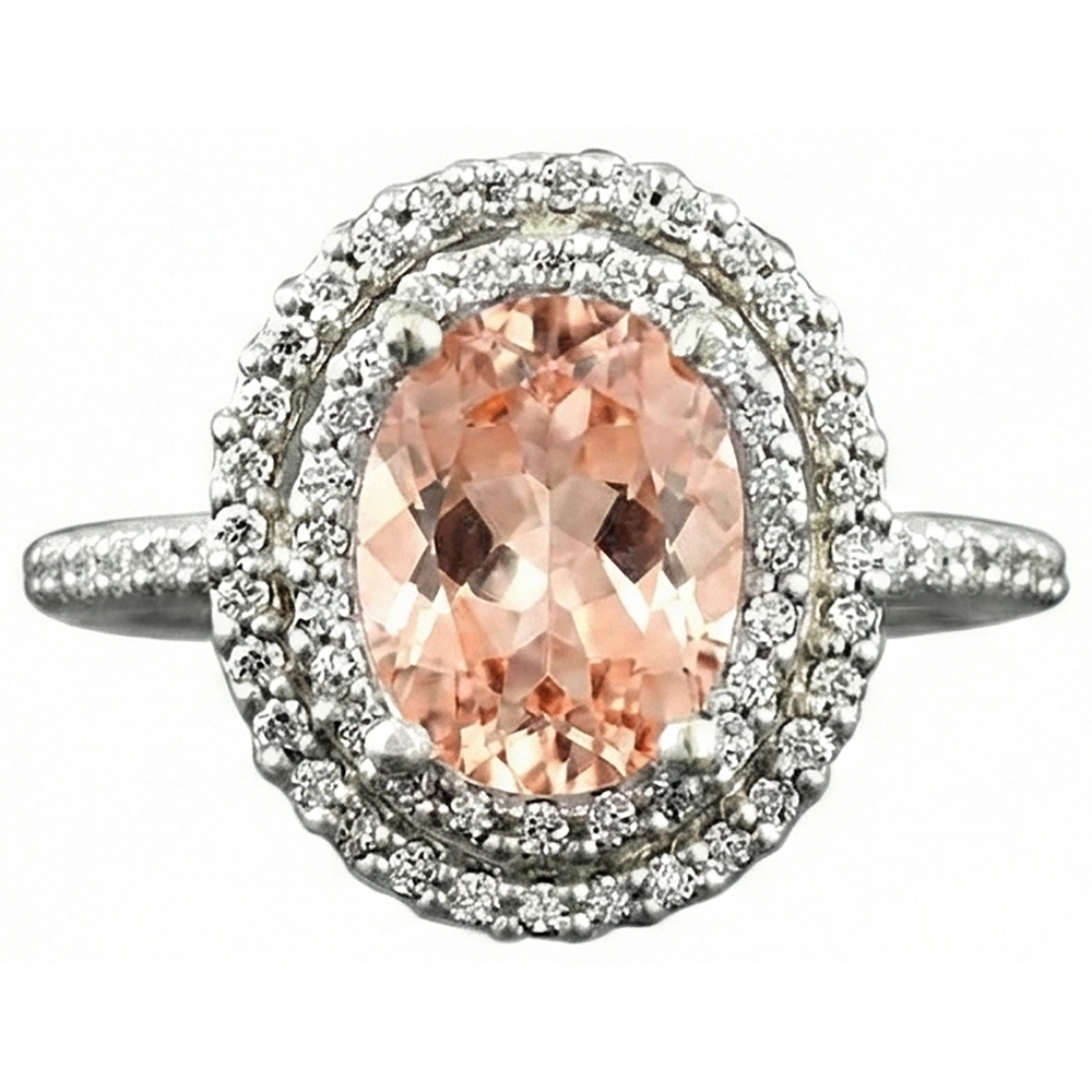 echter oval morganit 10.00Karat ring Seitenansicht
