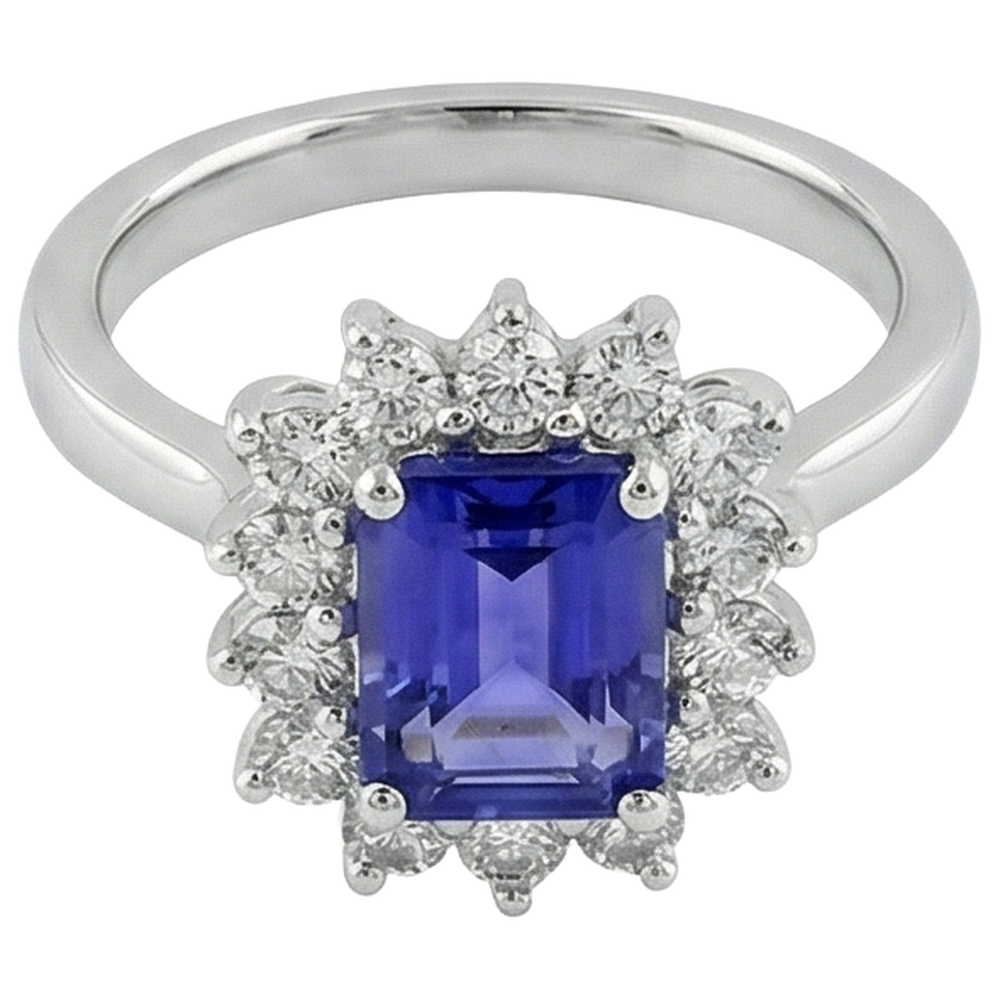 echter round tansanit 10.75Karat ring Detailansicht