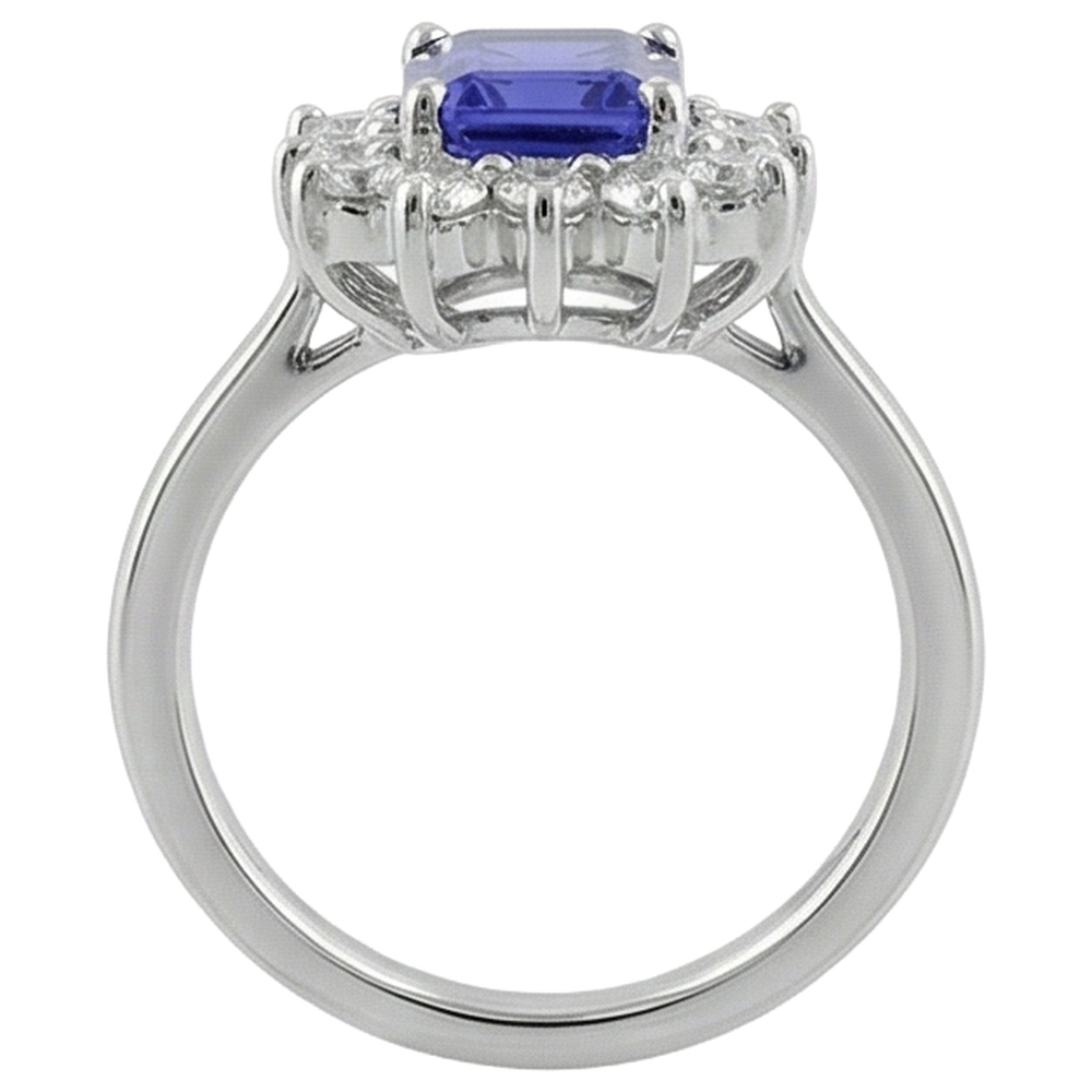 echter round tansanit 10.75Karat ring auf Weiß