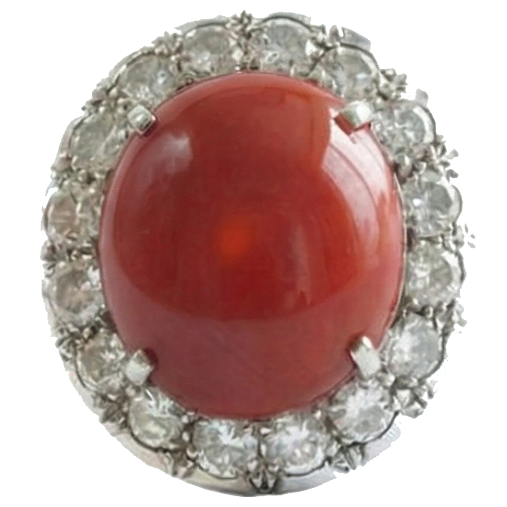 echter oval diamant 14.50Karat ring Seitenansicht