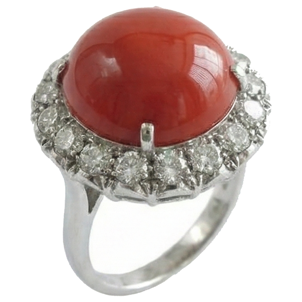 echter oval diamant 14.50Karat ring Draufsicht