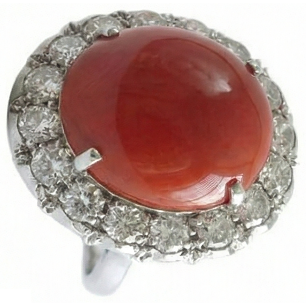 echter oval diamant 14.50Karat ring Profilansicht
