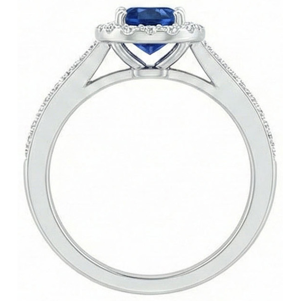Weißgold 14K 2,11 Karat Saphir und Diamanten Jubiläumsring Neu