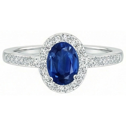 Weißgold 14K 2,11 Karat Saphir und Diamanten Jubiläumsring Neu
