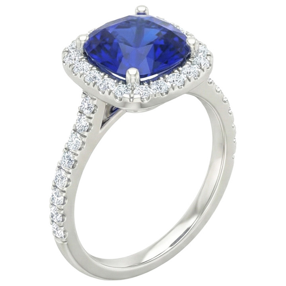 echter round saphir 2.45Karat ring Detailansicht