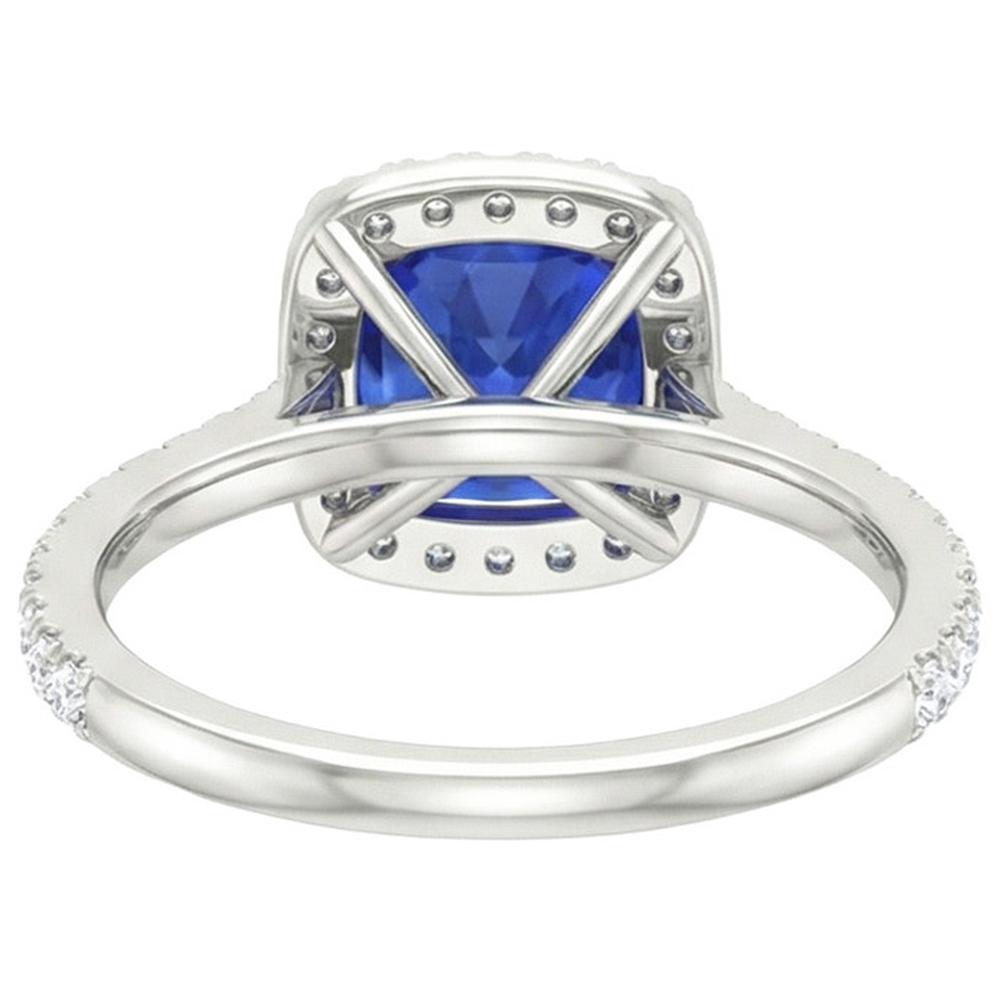 echter round saphir 2.45Karat ring Profilansicht