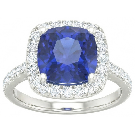 echter round saphir 2.45Karat ring Vorderansicht
