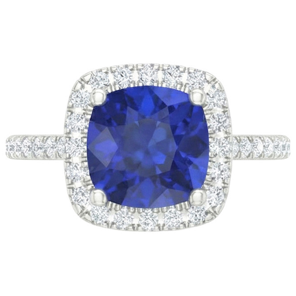 echter round saphir 2.45Karat ring Seitenansicht