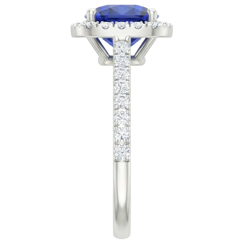 echter round saphir 2.45Karat ring Draufsicht