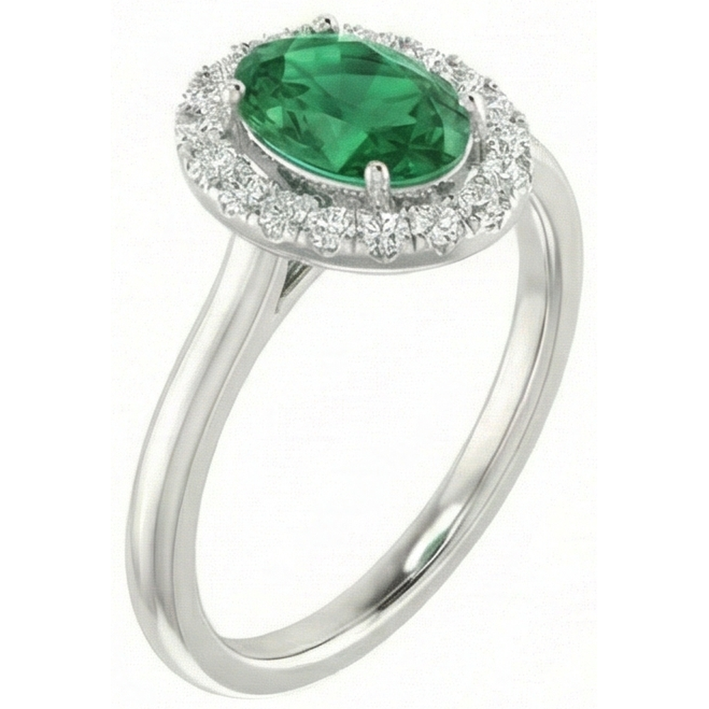 echter oval diamant 3.70Karat ring Draufsicht