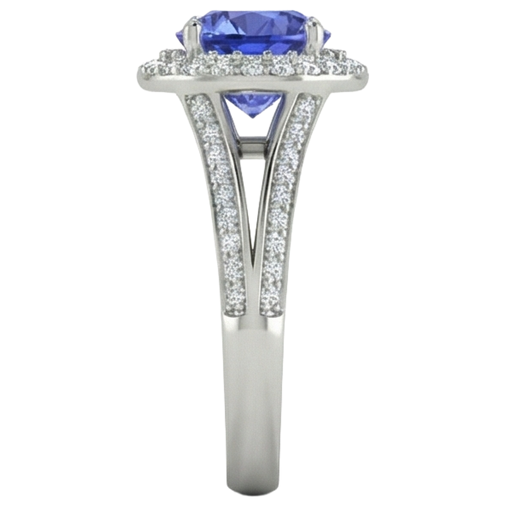 echter round diamant 3.75Karat ring Profilansicht