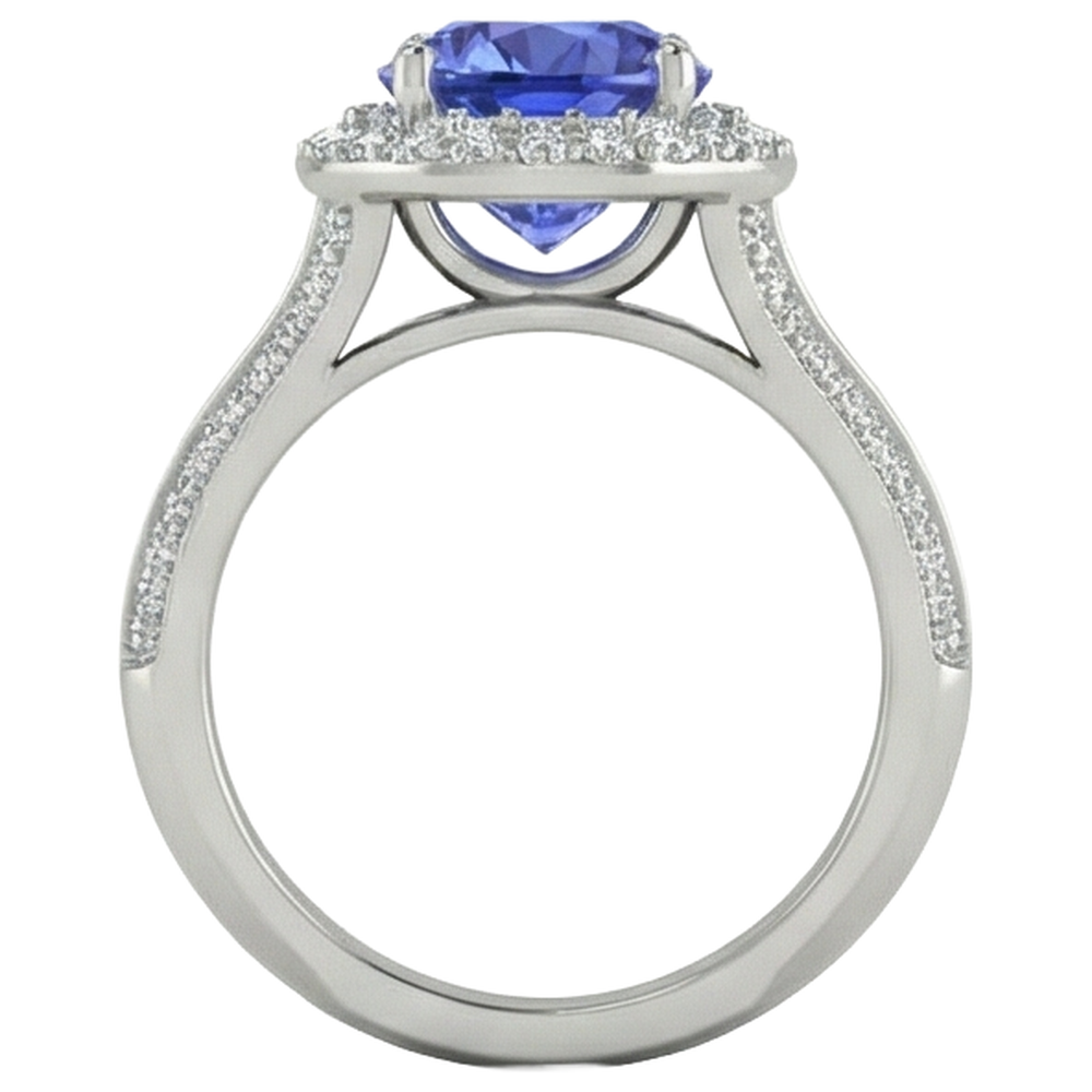 echter round diamant 3.75Karat ring auf Weiß