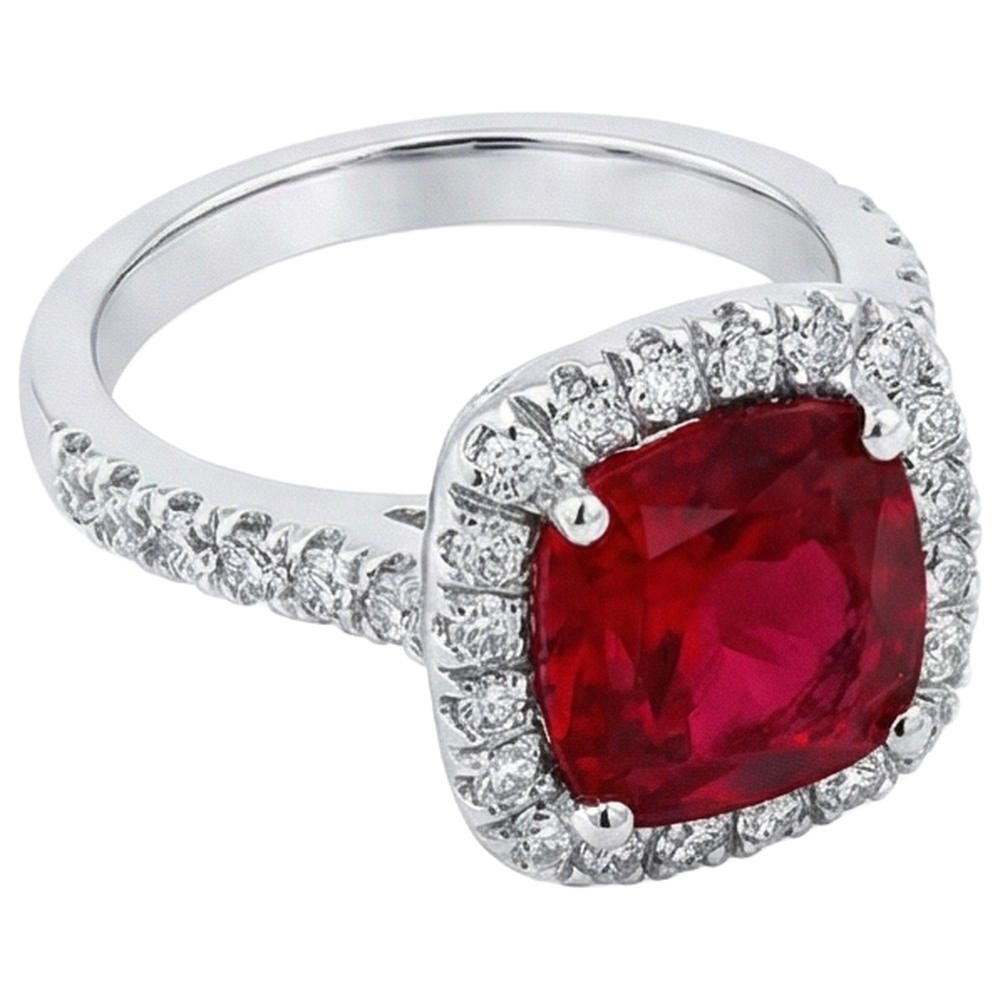 echter round rubin 4Karat ring Draufsicht