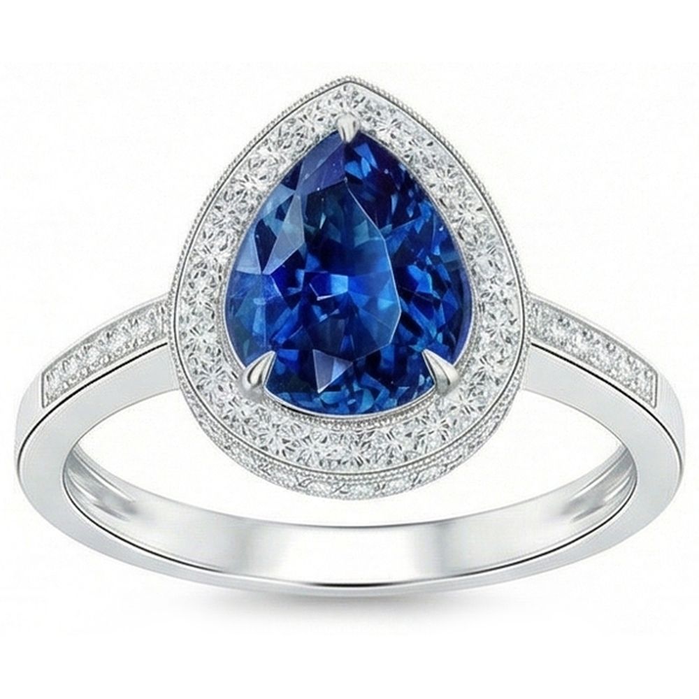 echter round diamant 3Karat ring Draufsicht