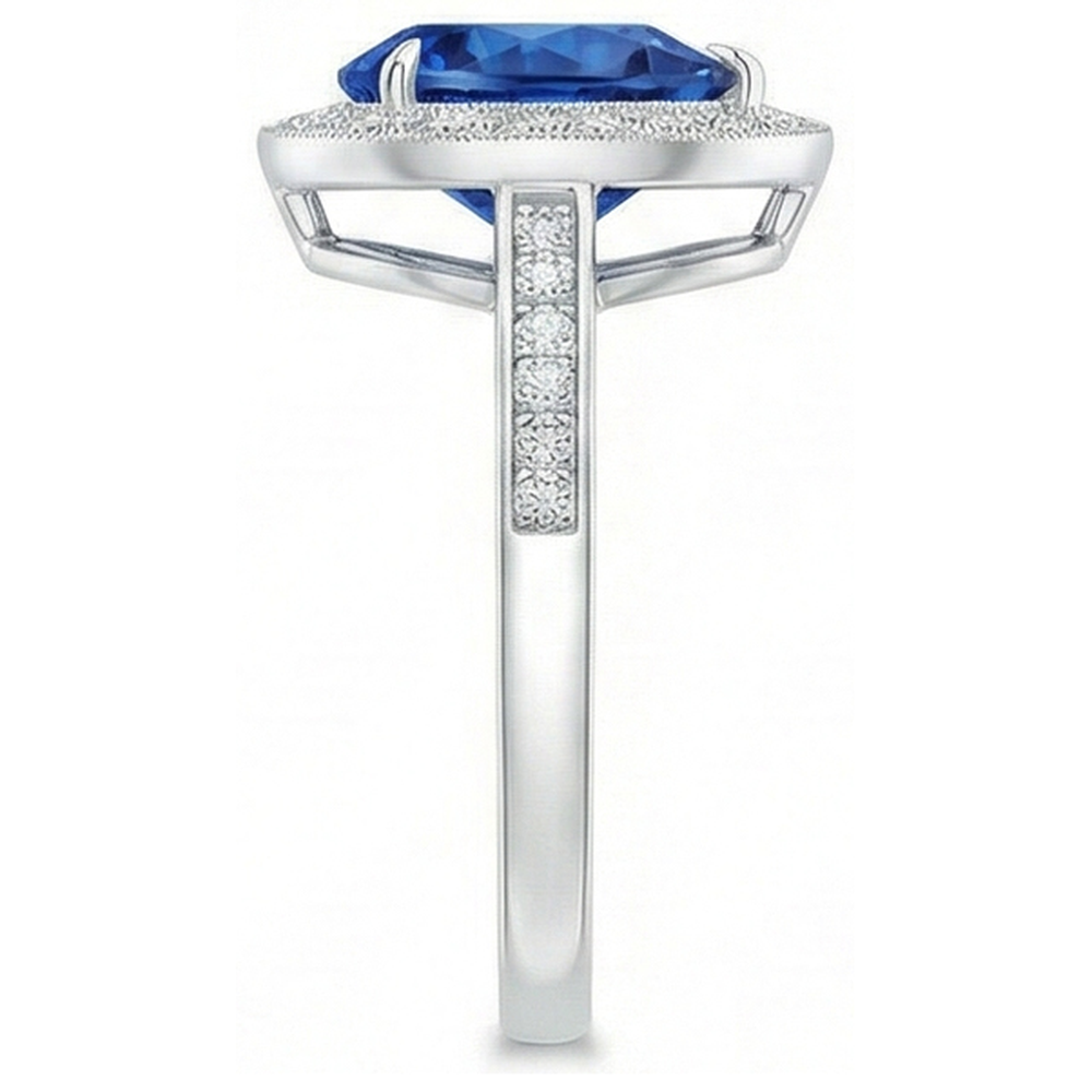 echter round diamant 3Karat ring Profilansicht