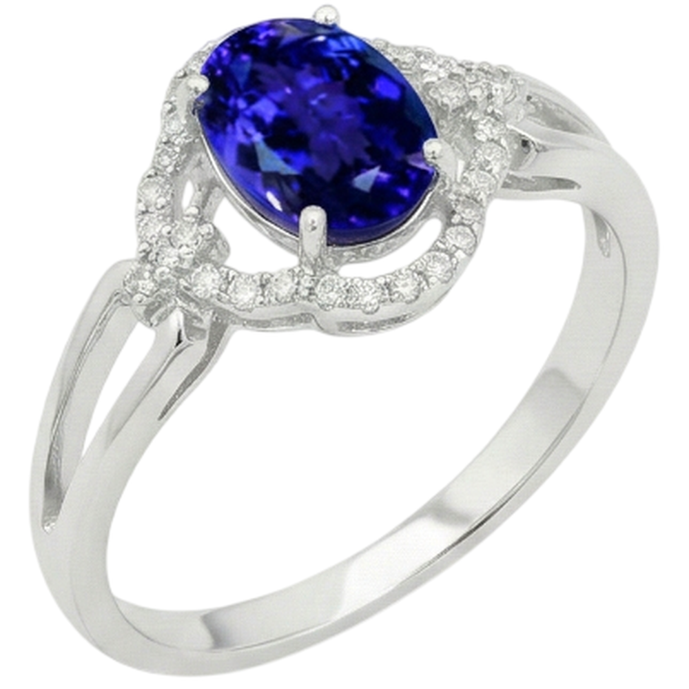echter oval tansanit 6.70Karat ring Detailansicht