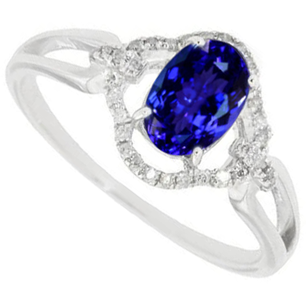 echter oval tansanit 6.70Karat ring Draufsicht