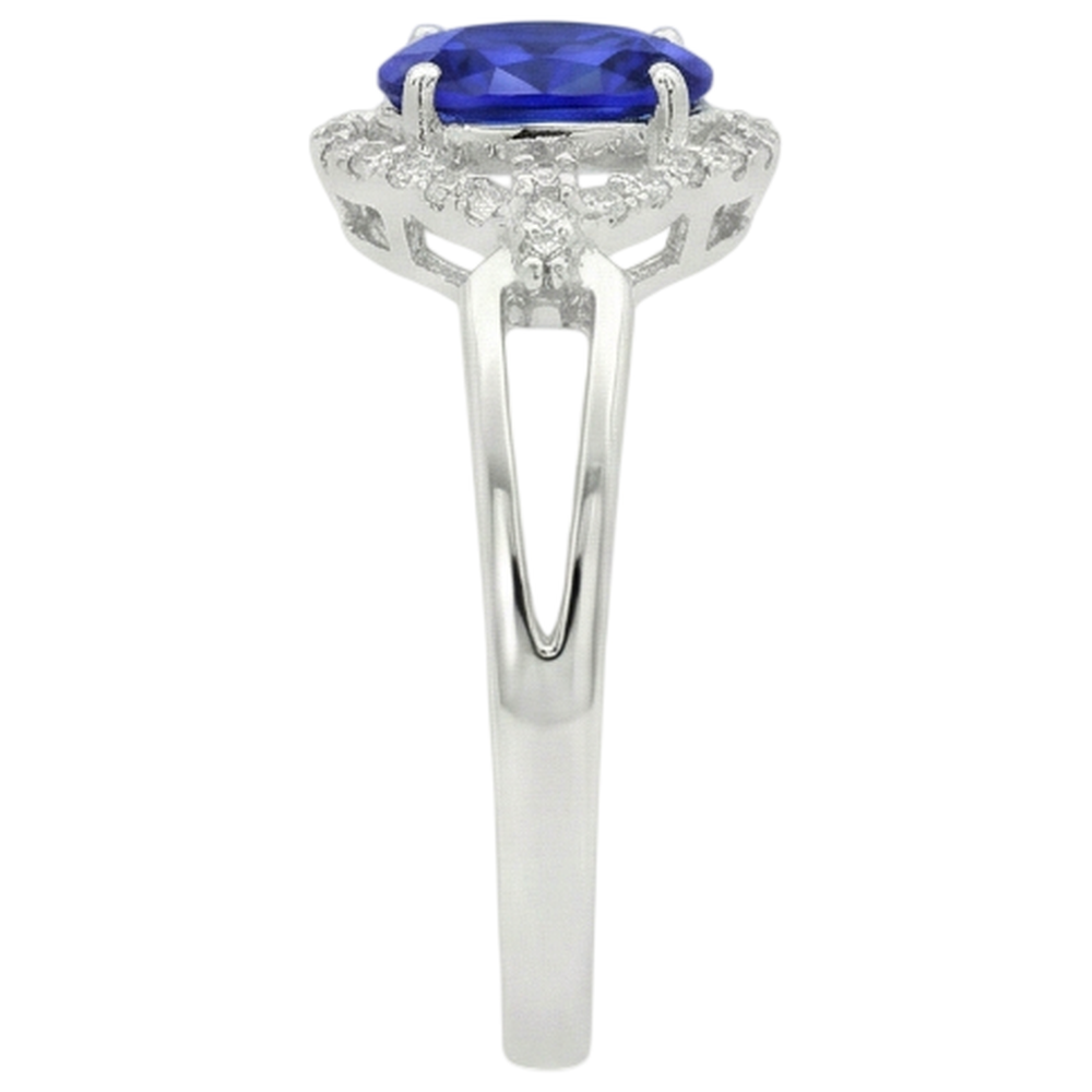 echter oval tansanit 6.70Karat ring Profilansicht