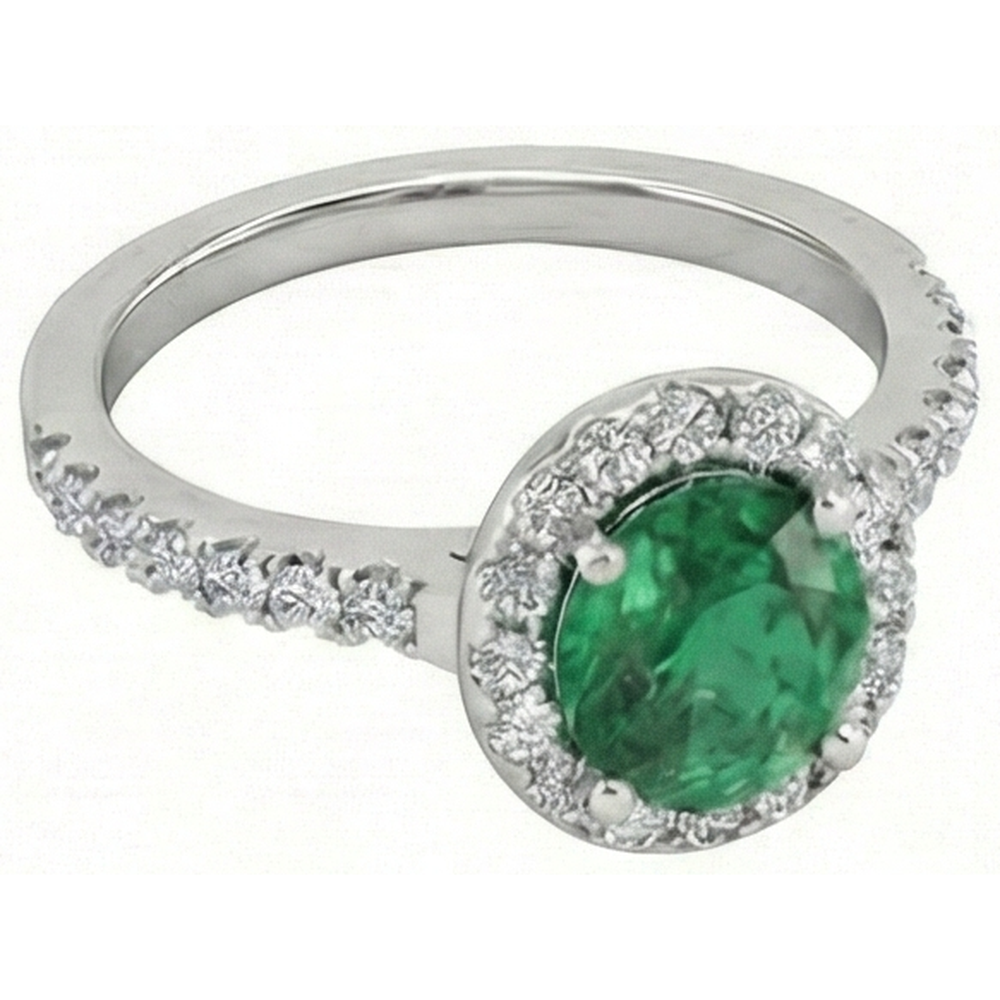 echter round smaragd 6.60Karat ring Detailansicht