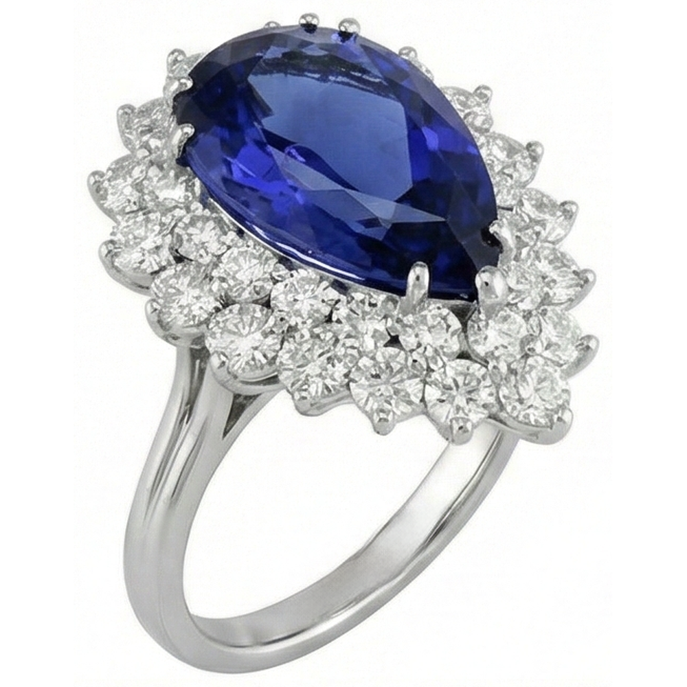 echter round diamant 3.75Karat ring Profilansicht