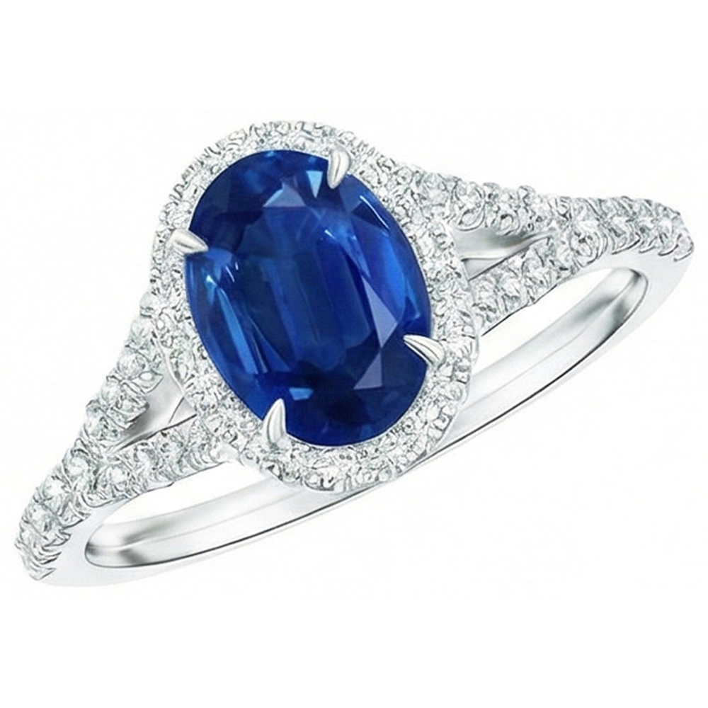 echter oval diamant 2.50Karat ring Detailansicht