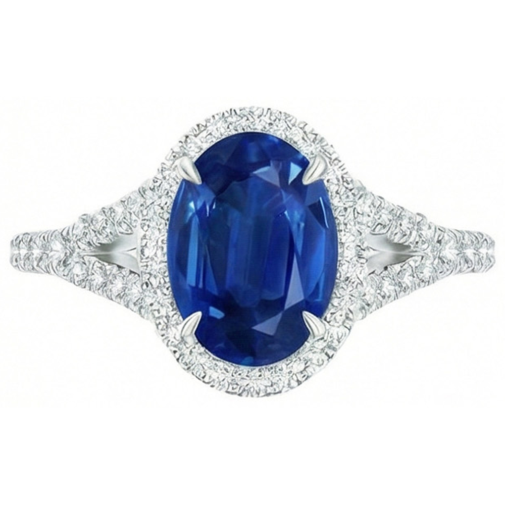 echter oval diamant 2.50Karat ring Seitenansicht